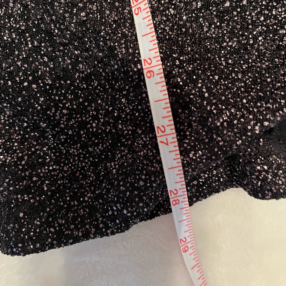 Nordstrom City Chic Black and silver layered Peplum Glitter Blouse, XL - Picture 5 of 14